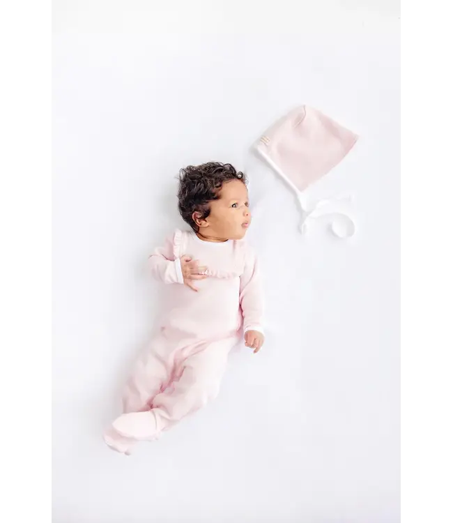 Palm Beach Pink with Worth Avenue White Ribbed Rock Me Romper