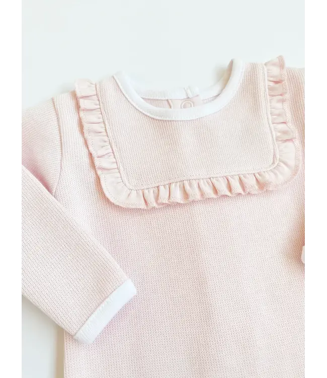 Palm Beach Pink with Worth Avenue White Ribbed Rock Me Romper