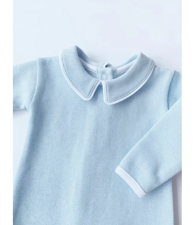 Buckhead Blue with Worth Avenue White Rock Me Romper (Ribbed)