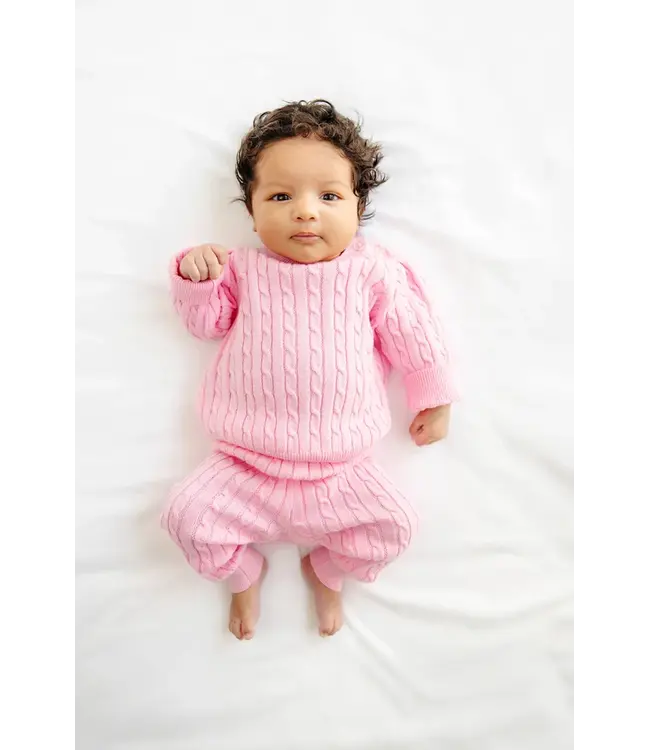 Beaufort Bonnet Crawford Cable Knit Set - Pier Party Pink