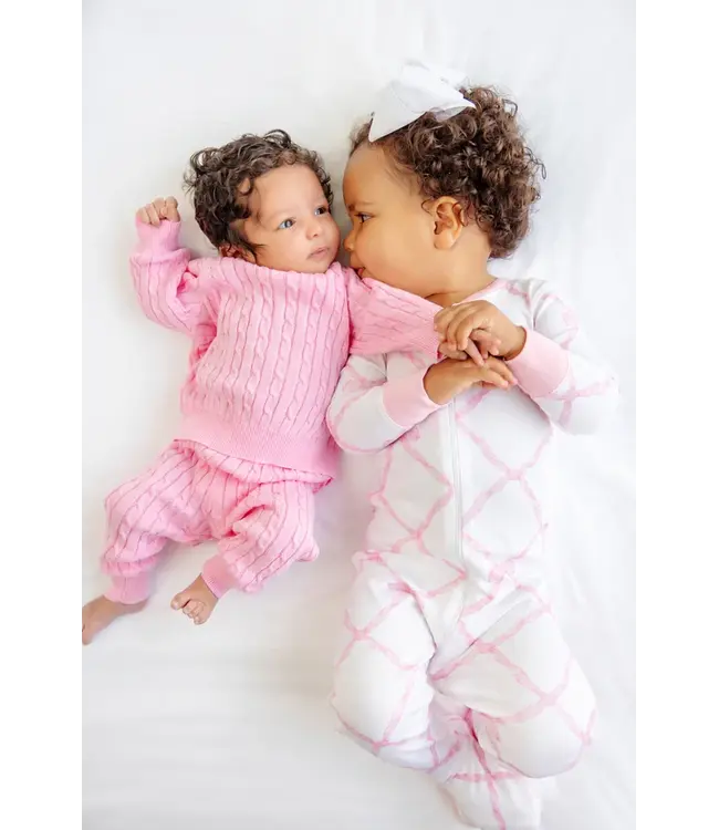 Beaufort Bonnet Crawford Cable Knit Set - Pier Party Pink