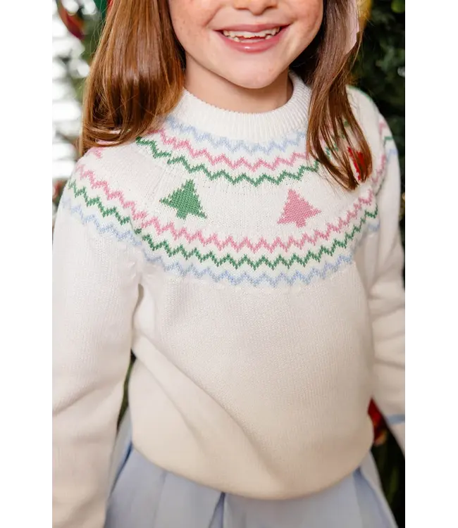 Beaufort Bonnet Isabelle's Fair Isle Sweater - Palmetto Pearl with Trees