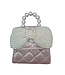 Kids Quilted Velvet Purse with Pearl Bow - Black, Pink