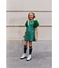 Girls Jade Green Feather Party Dress