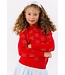 Lola and The Boys Girls Red Ruby Crystal Bows Sweater