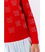 Lola and The Boys Girls Red Ruby Crystal Bows Sweater