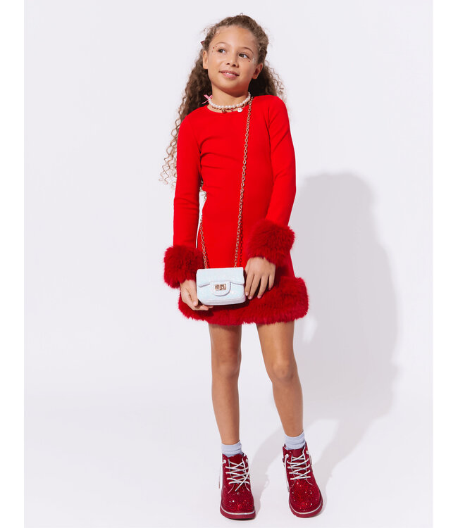 Lola and The Boys Girls Red Holly Dress