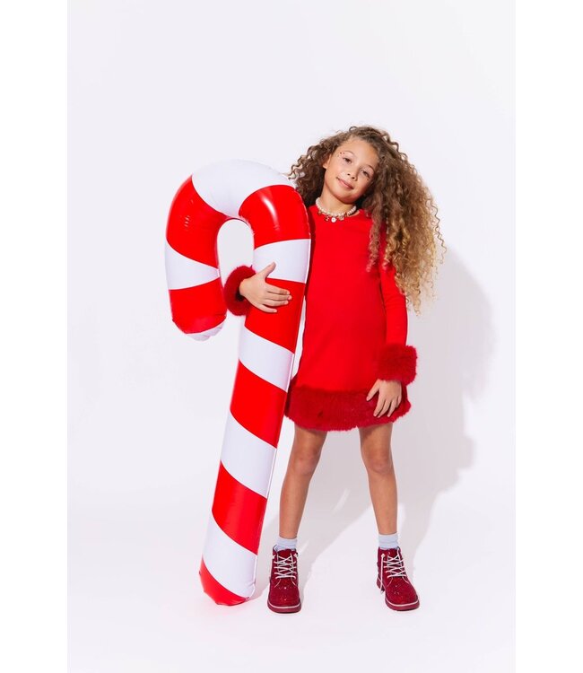 Lola and The Boys Girls Red Holly Dress