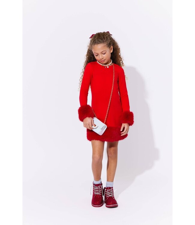Lola and The Boys Girls Red Holly Dress