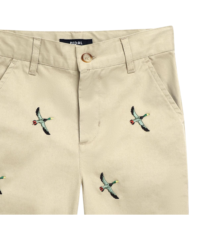 Pedal Boys Khaki Duck Embroidered Chino Pants