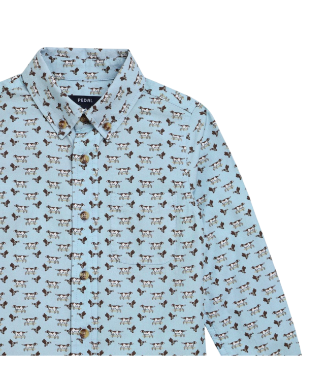 Pedal Boys Blue Dog Button Down Shirt