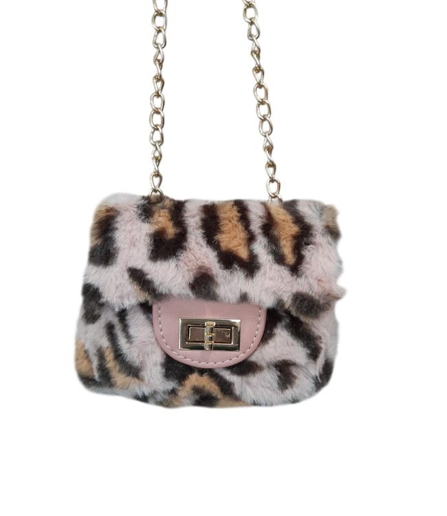 ML Fashion Kids Faux Fur Leopard Print Purse