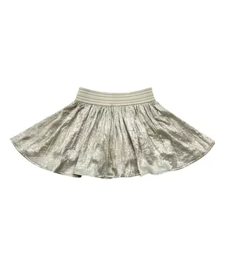 Little Olin Gold Pleated Shimmer Gathered Skort