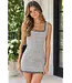 Black Square Neck Tweed Dress