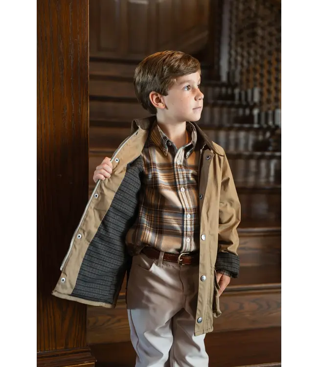 Saltwater Boys Company Boys Waxed Barn Jacket - Brown