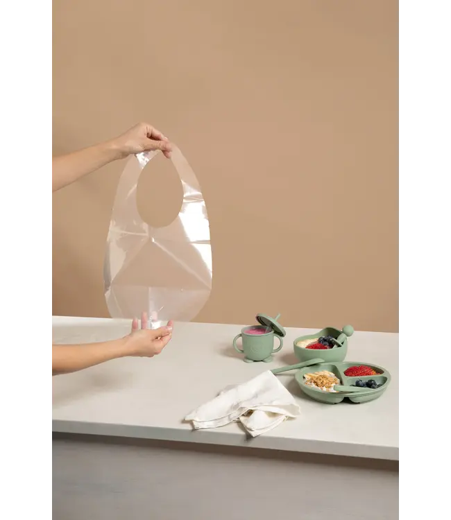 Clearly. Disposable Clear Bibs for Toddlers - 10 Pack