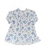 Evie Blue Floral & Bow White Gown