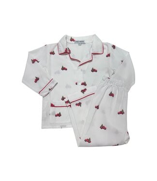 White Christmas Tree Truck PJ Set