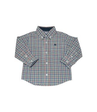 Blue & Orange Plaid Button Down Shirt