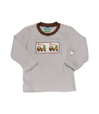 Anavini Brown Stripe L/S Tow Truck T-Shirt