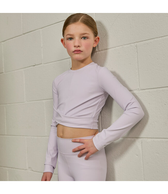Soft Lilac Crossflow Crop Long Sleeve Top