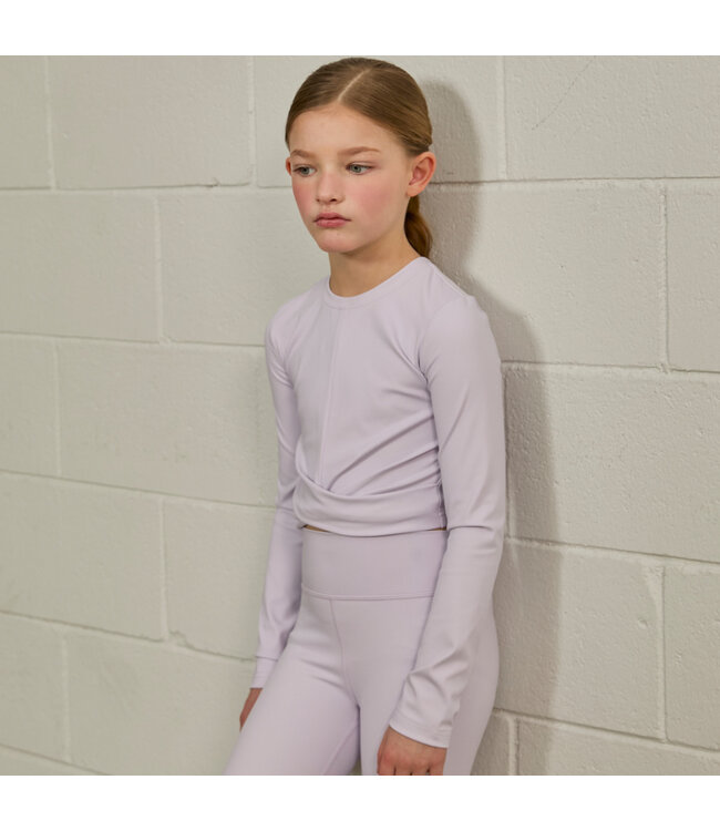 Soft Lilac Crossflow Crop Long Sleeve Top