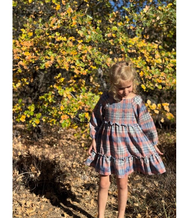 Orange Plaid Lyra Dress