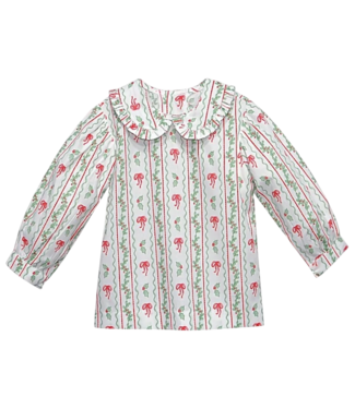 Remember Nguyen Red Teagan Blouse with Bows & Berries