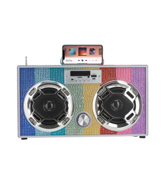 Wireless Express Rainbow Bling Retro Bluetooth Boombox