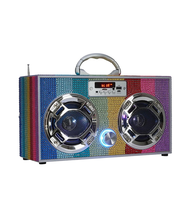 Rainbow Bling Retro Bluetooth Boombox