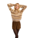 Molly Bracken Chocolate High-Waisted Woven Flared Fit Shorts