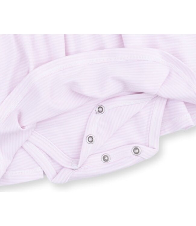 Cheer Pink Micro Stripe - Long Sleeve Tennis Bodysuit Dress