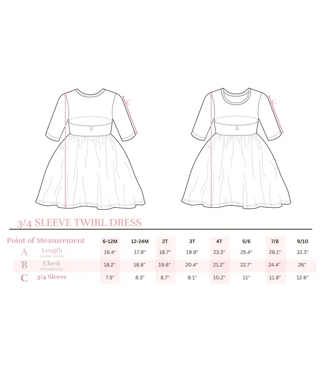 Blue Moon 3/4 Sleeve Pocket Twirl Dress