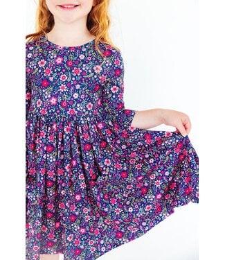 Mila & Rose Flower Farm 3/4 Sleeve Pocket Twirl Dress