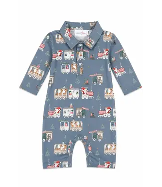Mila & Rose North Pole Express L/S Polo One Piece