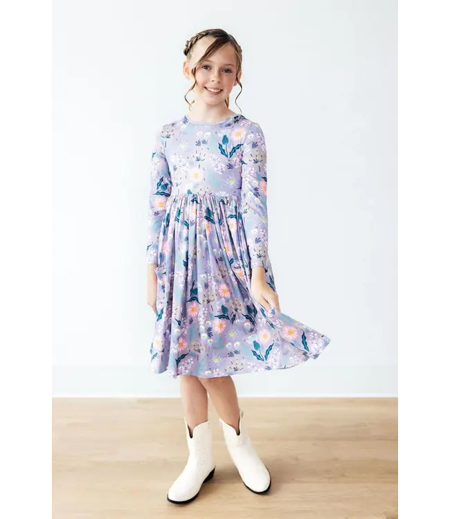 Mila & Rose Girls Honeysuckle Long Sleeve Pocket Twirl Dress