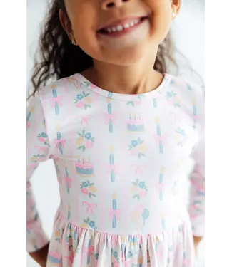 Mila & Rose Party Time L/S Ruffle Hem Twirl Dress