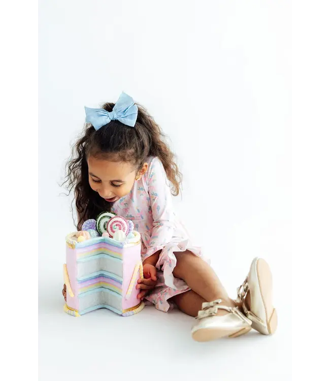 Mila & Rose Girls Party Time Long Sleeve Ruffle Hem Twirl Dress