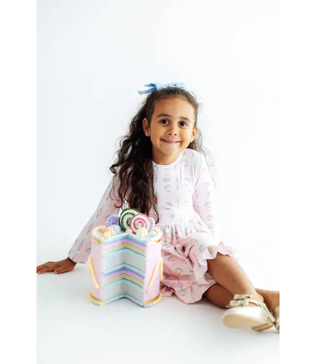 Mila & Rose Girls Party Time Long Sleeve Ruffle Hem Twirl Dress