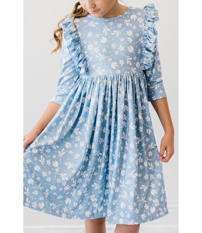 Bluebell 3/4 Sleeve Ruffle Twirl Dress