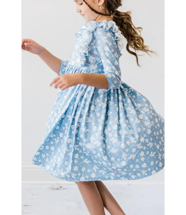 Bluebell 3/4 Sleeve Ruffle Twirl Dress