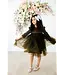 Olive Shimmer 3/4 Sleeve Tutu Dress