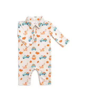 Mila & Rose Pumpkin Spice Pups L/S Polo One-Piece