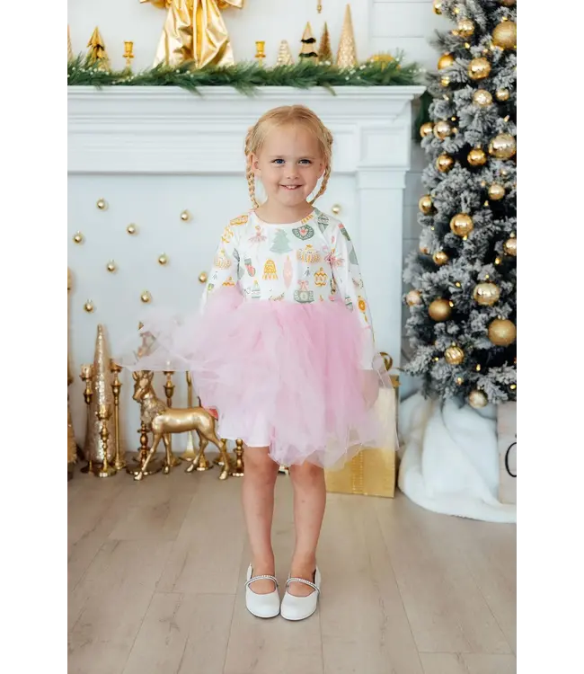 Mila & Rose Girls Nutcracker Long Sleeve Tutu Dress