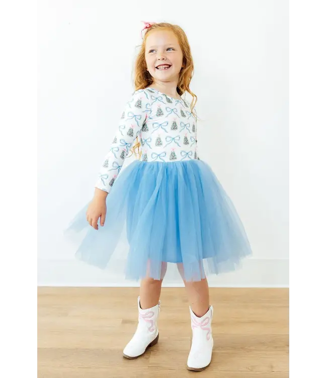 Mila & Rose Girls Coquette Christmas Long Sleeve Tutu Dress