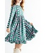 Mila & Rose Girls Christmas Treats Long Sleeve Ruffle Hem Twirl Dress