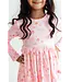 Mila & Rose Girls Pink Dreidel Darling Long Sleeve Pocket Twirl Dress