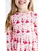 Mila & Rose Girls Candy Cane Ballet Long Sleeve Ruffle Hem Twirl Dress
