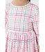 Mila & Rose Girls Pink Plaid 3/4 Sleeve Pocket Twirl Dress