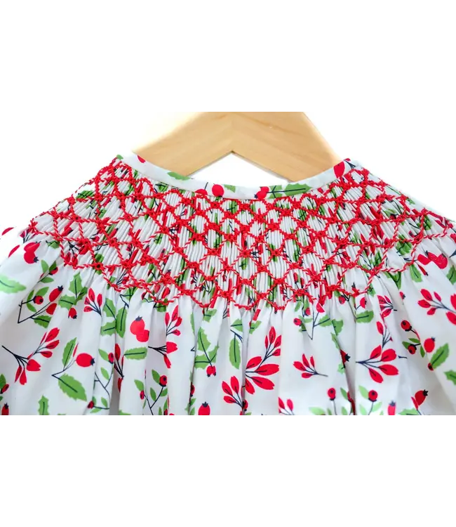 Ruth and Ralph Girls Smocked Holly Helen Dress